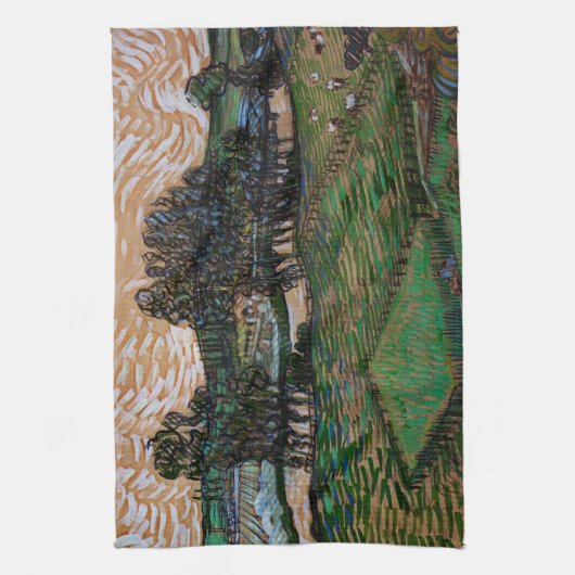 Landschap, Brug over Oise door Vincent van Gogh Theedoek (Verticaal)