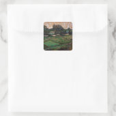 Landschap, Brug over Oise door Vincent van Gogh Vierkante Sticker (Tas)