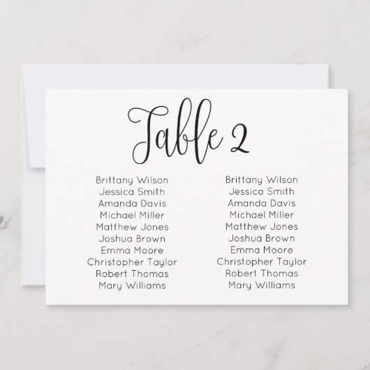 Landschap bruiloft zitkaart. Modern tafelplan Kaart (Voorkant)