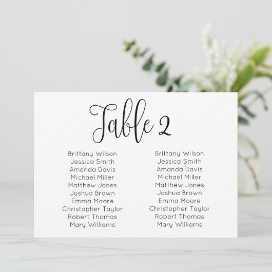 Landschap bruiloft zitkaart. Modern tafelplan Kaart (Staand voorkant)