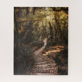 Landschap Bruin Groen Magisch Bos Herfst Herfst Legpuzzel