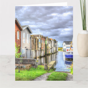 Landschap Bungalow Harbor Scenary Boat Bedankkaart