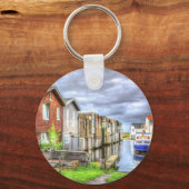 Landschap Bungalow Harbor Scenary Boat Sleutelhanger (Voorkant)