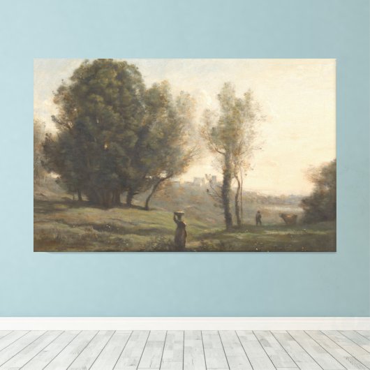 Landschap Camille Corot, c. 1872 Canvas Afdruk (Insitu (Houten vloer))