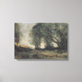 Landschap (Camille Corot) Canvas Afdruk (Voorkant)