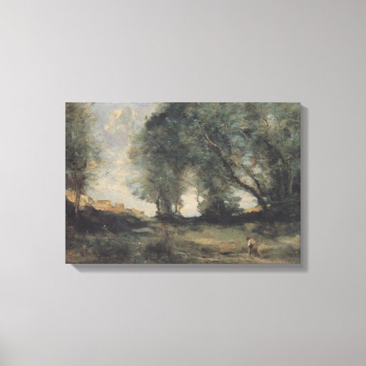 Landschap (Camille Corot) Canvas Afdruk (Voorkant)