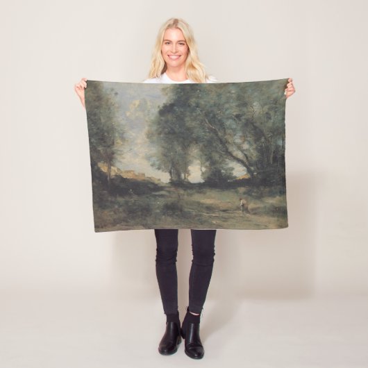 Landschap (Camille Corot) Fleece Deken (In situ)