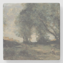 Landschap (Camille Corot) Stenen Onderzetter