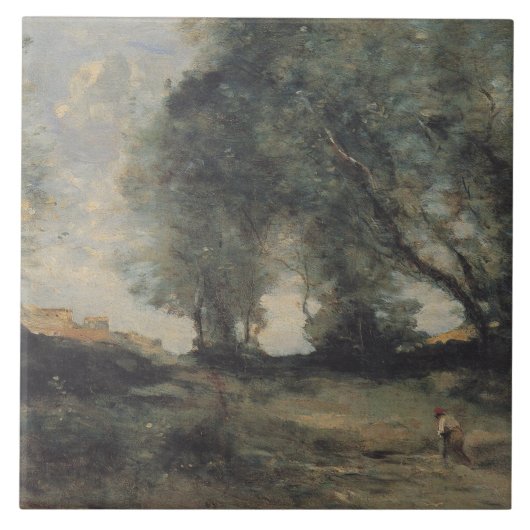 Landschap (Camille Corot) Tegeltje (Voorkant)