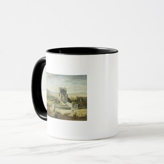 Landschap Campagna nabij de nomentano-brug Mok (Voorkant links)