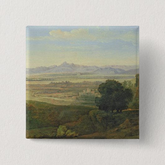 Landschap Campagna Vierkante Button 5,1 Cm (Voorkant)