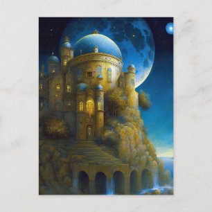 Landschap Castle Fantasy Moon Briefkaart
