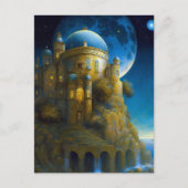 Landschap Castle Fantasy Moon Briefkaart (Voorkant)