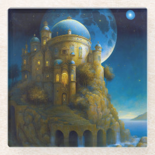 Landschap Castle Fantasy Moon Glazen Onderzetter