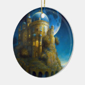 Landschap Castle Fantasy Moon Keramisch Ornament (Links)