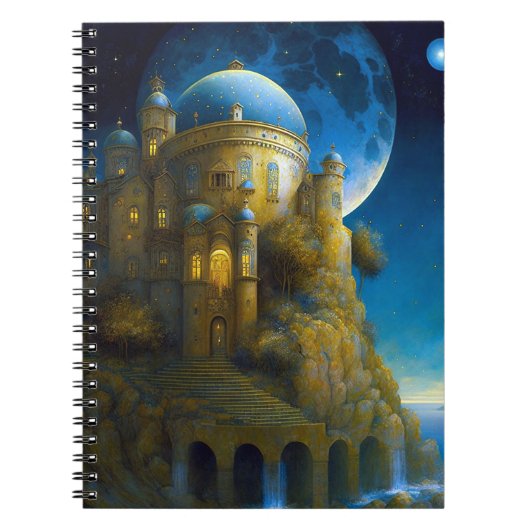 Landschap Castle Fantasy Moon Notitieboek (Voorkant)