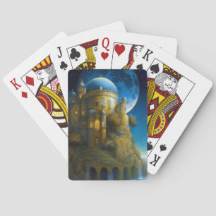 Landschap Castle Fantasy Moon Pokerkaarten