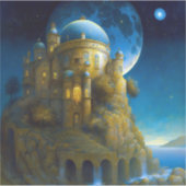 Landschap Castle Fantasy Moon Sticker (Voorkant)