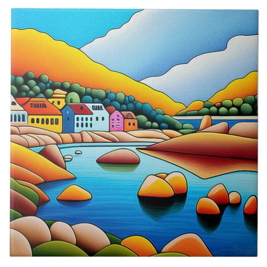 Landschap Ceramic Tegel Tegeltje (Voorkant)