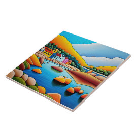 Landschap Ceramic Tegel Tegeltje