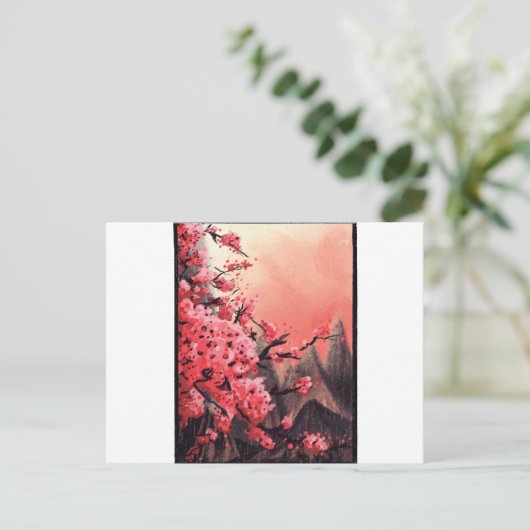 Landschap Cherry blossom Briefkaart (Staand voorkant)