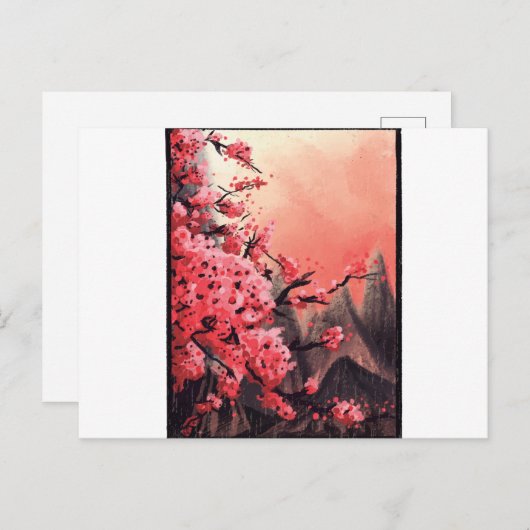 Landschap Cherry blossom Briefkaart (Voorkant / Achterkant)