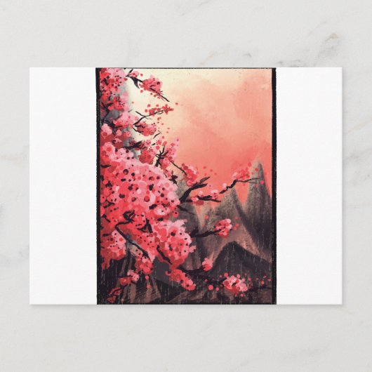 Landschap Cherry blossom Briefkaart (Voorkant)