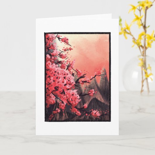 Landschap Cherry blossom Kaart (Gele Bloem)