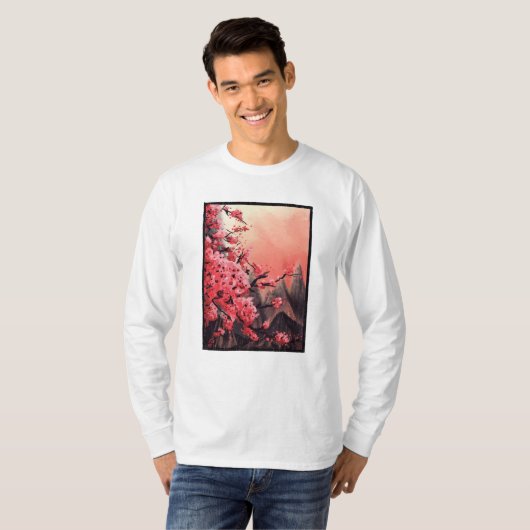 Landschap Cherry blossom T-shirt (Voorkant volledig)