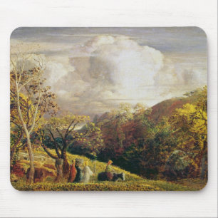 Landschap, cijfers en runderen muismat