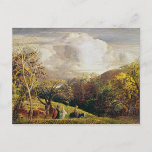 Landschap, cijfers en vee briefkaart