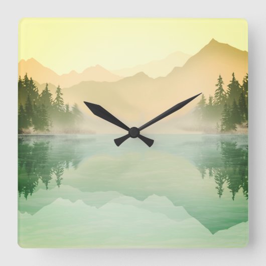 Landschap Citrus Mountains Vierkante Klok (Voorkant)