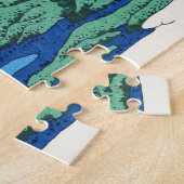 Landschap Cool oriental japanese Hokusai Fuji Uitz Legpuzzel (Zijkant)