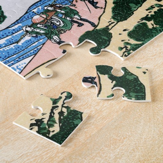 Landschap Cool oriental japanese Hokusai Fuji Uitz Legpuzzel (Zijkant)