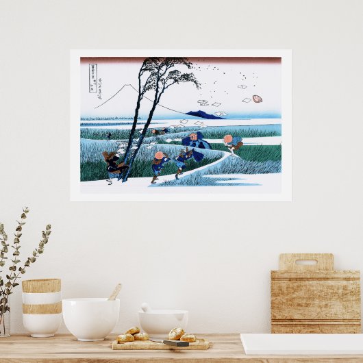 Landschap Cool oriental japanese Hokusai Fuji Uitz Poster (Keuken)