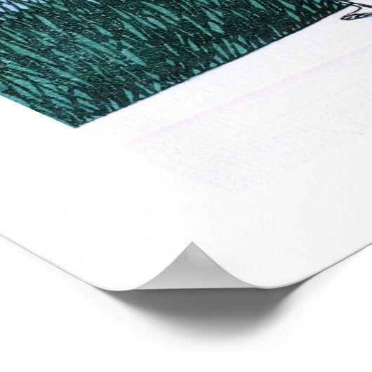 Landschap Cool oriental japanese Hokusai Fuji Uitz Poster (Hoek)