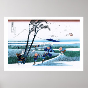 Landschap Cool oriental japanese Hokusai Fuji Uitz Poster