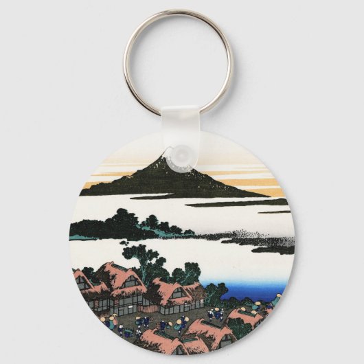 Landschap Cool oriental japanese Hokusai Fuji Uitz Sleutelhanger (Voorkant)