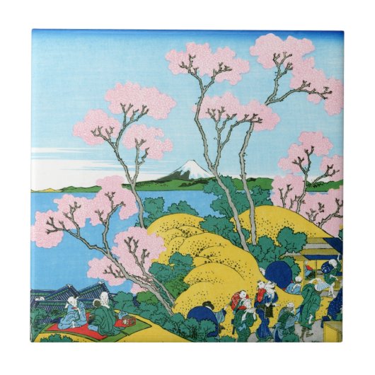 Landschap Cool oriental japanese Hokusai Fuji Uitz Tegeltje (Voorkant)