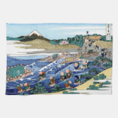 Landschap Cool oriental japanese Hokusai Fuji Uitz Theedoek (Horizontaal)