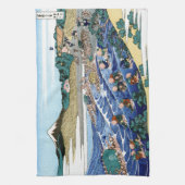 Landschap Cool oriental japanese Hokusai Fuji Uitz Theedoek (Verticaal)