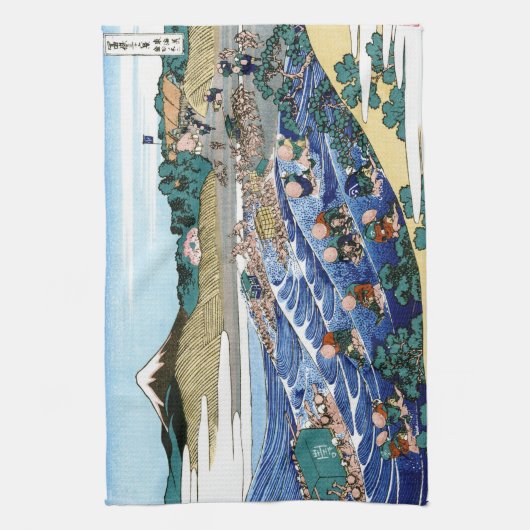 Landschap Cool oriental japanese Hokusai Fuji Uitz Theedoek (Verticaal)