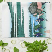 Landschap Cool oriental japanese Hokusai Fuji Uitz Theedoek (Gevouwen)