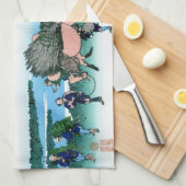 Landschap Cool oriental japanese Hokusai Fuji Uitz Theedoek (Quarter Fold)