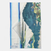 Landschap Cool oriental japanese Hokusai Fuji Uitz Theedoek (Verticaal)