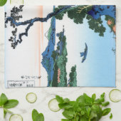 Landschap Cool oriental japanese Hokusai Fuji Uitz Theedoek (Gevouwen)