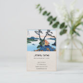 Landschap Cool oriental japanese Hokusai Fuji Uitz Visitekaartje (Staand voorkant)