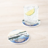 Landschap Cool oriental japanese Hokusai Fuji Uitz Zandsteen Onderzetter (Zijkant)