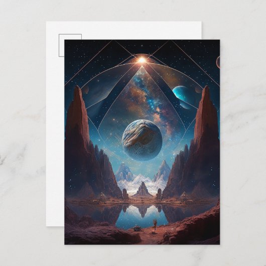 Landschap Cosmic Fantasy Briefkaart (Voorkant / Achterkant)
