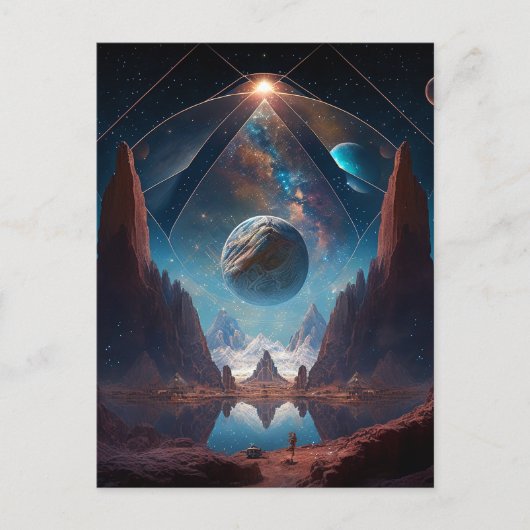 Landschap Cosmic Fantasy Briefkaart (Voorkant)
